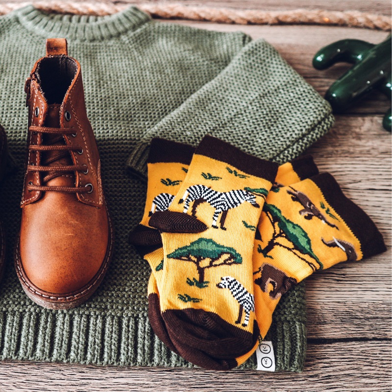 Faves | sokken zebra geel - Afbeelding 4
